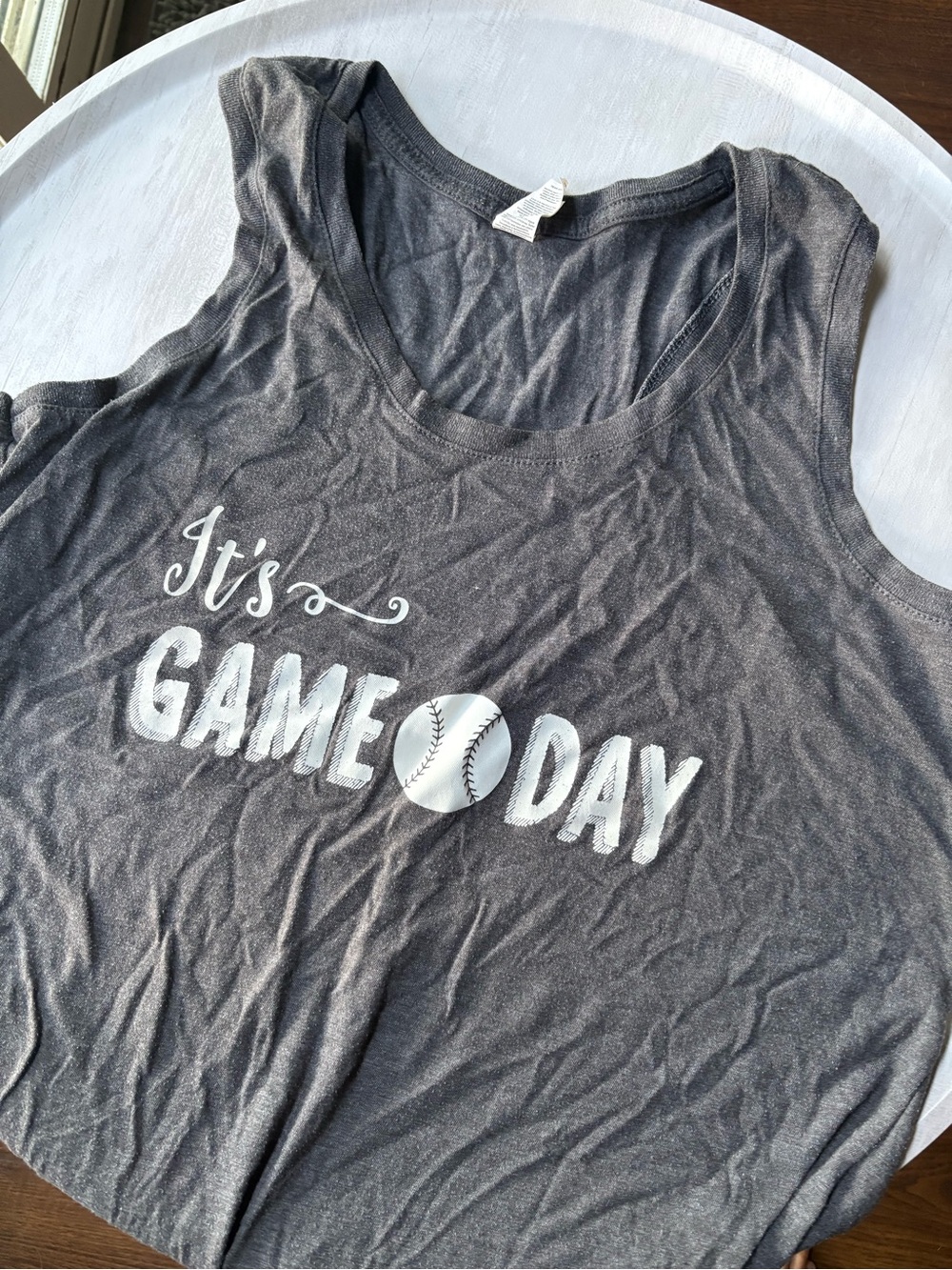 Women's Gray 'It's Game Day' Baseball Tank Top